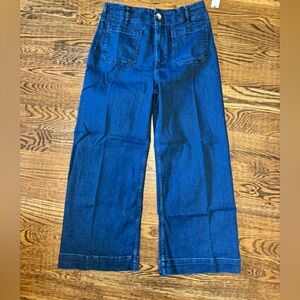 The Colette Crop High Rise Wide-Leg Jeans by Maeve